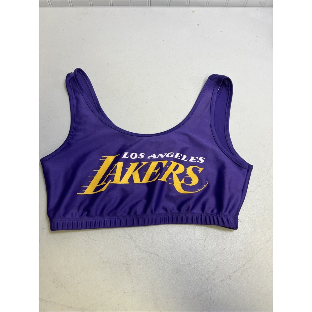 Los Angeles LA Lakers Sports Bra Womens Medium NBA Crop Tank Top
